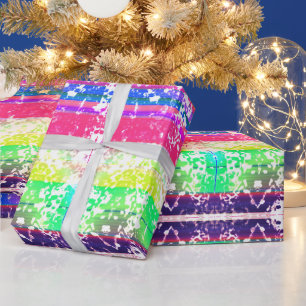 Falsches Neon Striping Papier Geschenkpapier