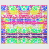 Falsches Neon Striping Papier Geschenkpapier (Flach)