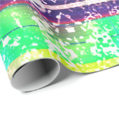 Falsches Neon Striping Papier Geschenkpapier (Rolleneckpunkt)