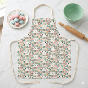 Falsches Patchwork-Pastell-Kitty-Cottage Schürze