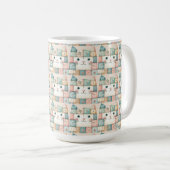 Falsches Patchwork-Pastell-Landhaus-Kitty-Gesicht- Kaffeetasse (VorderseiteRechts)