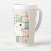 Falsches Patchwork-Pastell-Landhaus-Kitty-Gesicht- Milchtasse (Rechte Ecke)