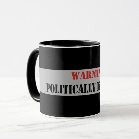 Falsches politisch warnen tasse (Vorderseite Links)