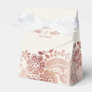 Falsches Roségold elegantes vintage-Spitzen-Hochze Geschenkschachtel
