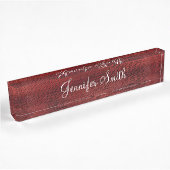 Falsches Rot Holz Namensplakette