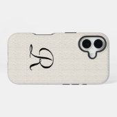 Falsches Rustikales Monogramm aus Jute iPhone 16 Hülle (Rückseite (Horizontal))