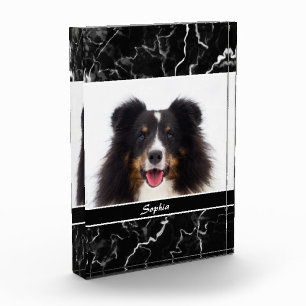 Falsches Schwarz-Marmor-Look benutzerdefinierte Pe Fotoblock