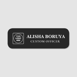 Falsches Schwarzmetall-Logo-Name-Tags Namensschild