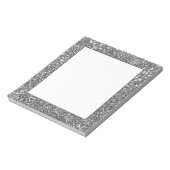 Falsches Silber-Grau-Glitter-Textur-Design Notizblock (Rotiert)
