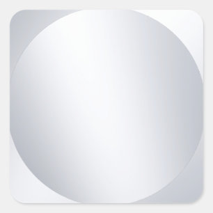 Falsches Silber Leer Custom Vorlage Metallisch Aus Quadratischer Aufkleber