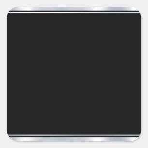 Falsches Silber und schwarzes modernes elegantes L Quadratischer Aufkleber