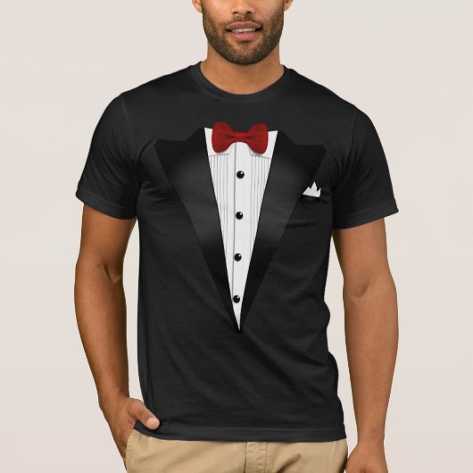 Falsches Smoking Kostüm T-Shirt (Vorderseite)