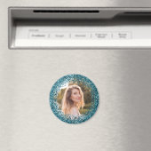 Falsches Türkis Glitter-Foto Magnet (In Situ (Geschirrspüler))