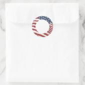 Falsches US-Flag mit benutzerdefiniertem Text Runder Aufkleber (Tasche)