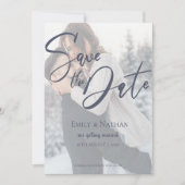 Falsches Vellum Effect 2 Foto Wedding Save the Dat Date (Vorderseite)