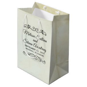 Falsches Vintage-Pergament Western-Stil-Hochzeit Mittlere Geschenktüte