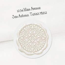 Falsches Wachssiegel, Creme Runder Aufkleber