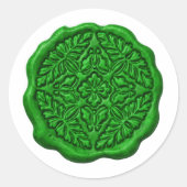 Falsches Wachssiegel, Grasgrün Runder Aufkleber (Vorderseite)