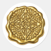 Falsches Wachssiegel, Hellgold Runder Aufkleber (Vorderseite)
