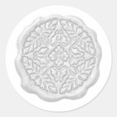 Falsches Wachssiegel, Hellgrau Runder Aufkleber (Vorderseite)