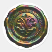 Falsches Wachssiegel im Briefumschlag-Stil 4 Bronz Runder Aufkleber (Vorderseite)