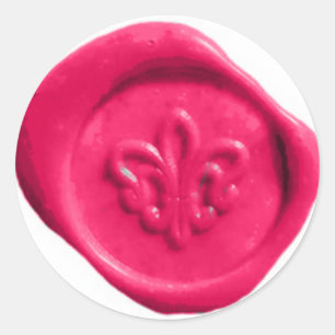 Falsches Wachssiegel in Rosa Runder Aufkleber