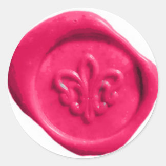 Falsches Wachssiegel in Rosa Runder Aufkleber