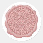 Falsches Wachssiegel, Rosa Runder Aufkleber (Vorderseite)