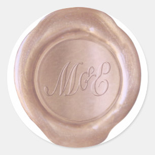Falsches Wachssiegel - Roségold - M&E_Custom Runder Aufkleber