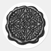 Falsches Wachssiegel, Schwarz Runder Aufkleber (Vorderseite)