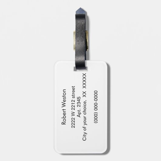 Falsches Walnussholz Gepäckanhänger (Rückseite vertikal)