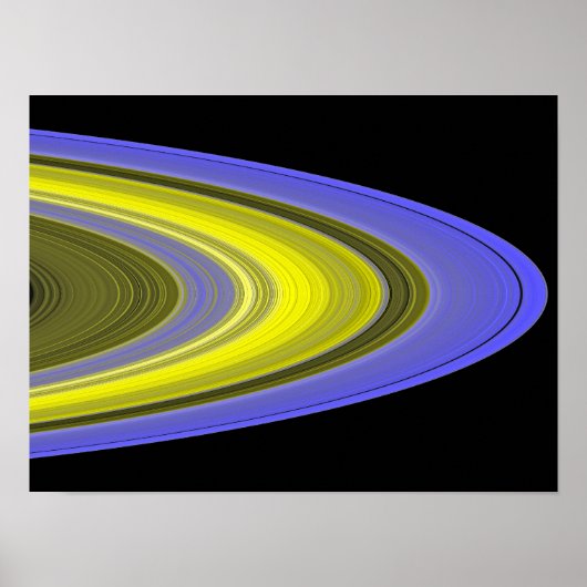 Falschfarbenbild der Ringe des Saturns Poster (Vorne)