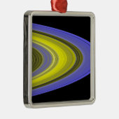 Falschfarbenbild der Ringe des Saturns Silbernes Ornament (Rechts)