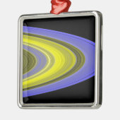 Falschfarbenbild der Ringe des Saturns Silbernes Ornament (Links)