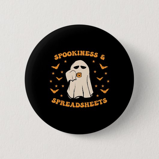 Falschheit und Tabellenkalkulation Halloween-Buchh Button (Vorderseite)