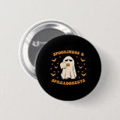 Falschheit und Tabellenkalkulation Halloween-Buchh Button (Vorne & Hinten)