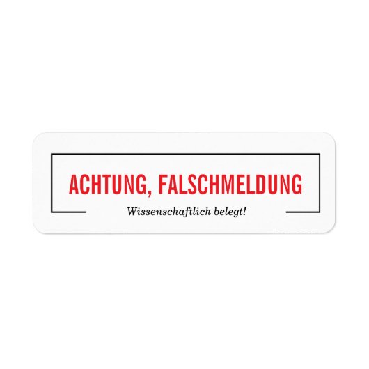 Falschmeldung Aufkleber (Vorne)