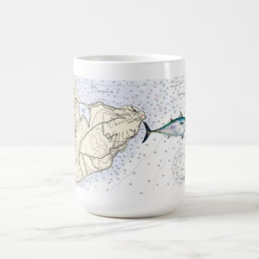 False Albacore Montauk Chart Kaffeetasse (Mittel)