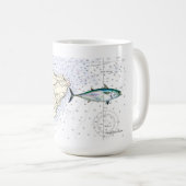 False Albacore Montauk Chart Kaffeetasse (VorderseiteRechts)