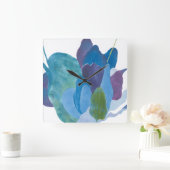 False Indigo I Quadratische Wanduhr (Zuhause)