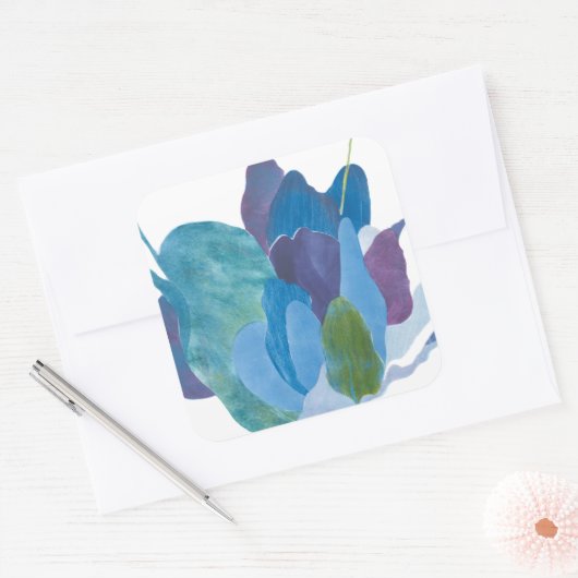 False Indigo I Quadratischer Aufkleber (Umschlag)