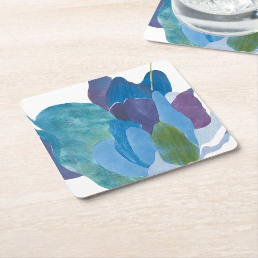 False Indigo I Rechteckiger Pappuntersetzer (angewinkelt)