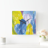 False Indigo III Quadratische Wanduhr (Zuhause)