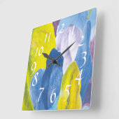 False Indigo III Quadratische Wanduhr (Winkel)