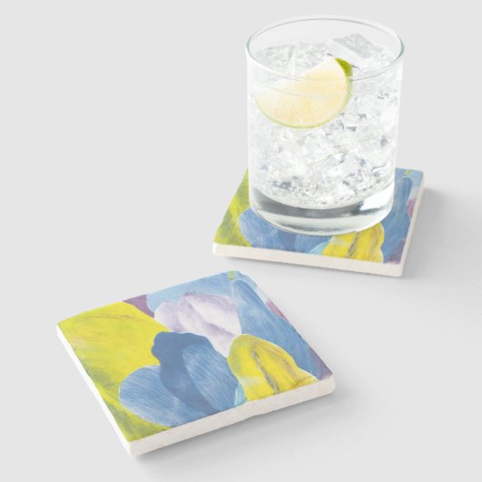 False Indigo III Steinuntersetzer (Seitenansicht)