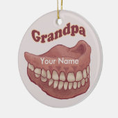 False Teeth Grandpa Keramik Ornament (Links)