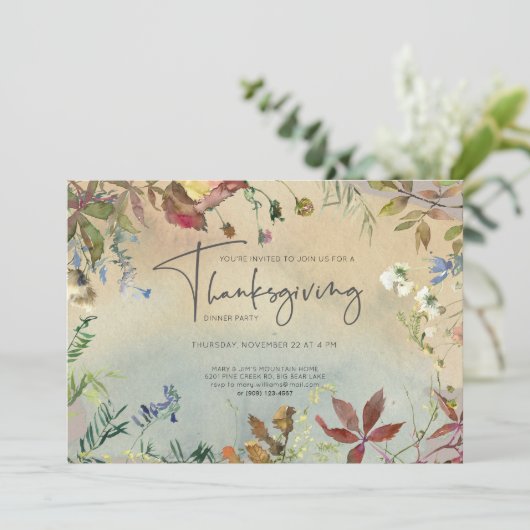 FALSFALL | Erntedank-Abendessen Party Einladung (Stehend Vorderseite)