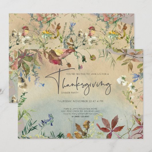 FALSFALL | Erntedank-Abendessen Party Einladung (Vorne/Hinten)