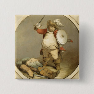 Falstaff mit dem Körper von Hotspur, c.1786 (Öl an Button