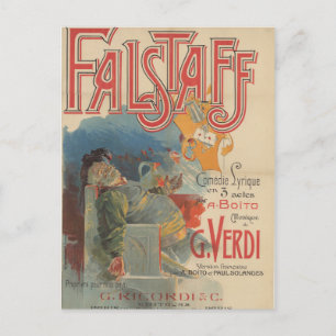 Falstaff opera poster (Paris première 1894) Postkarte
